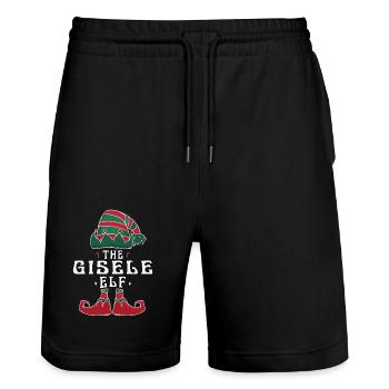 Gisele Elf Familie Passende Gruppe Weihnachten Mama - Stanley/Stella Unisex Bio Joggingshorts Trainer  - Schwarz - Vorne - Nik (191cm) & Marisol (170cm)