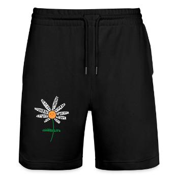 Teacher Life - Teach Love Inspire Teachers - Stanley/Stella Trainer Unisex Organic Jogging Shorts - black - Front - Nik (191cm) & Marisol (170cm)