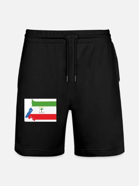 Flagge Äquatorialguinea, Map - Stanley/Stella Unisex Bio Joggingshorts Trainer - Schwarz
