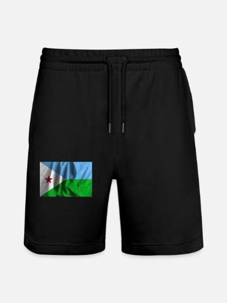 Djibouti flag - Stanley/Stella Trainer Unisex Organic Jogging Shorts - black