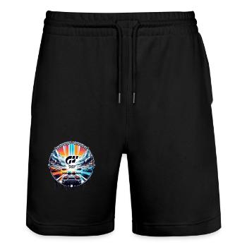 Play GT - Stanley/Stella Unisex Bio Joggingshorts Trainer  - Schwarz - Vorne - Nik (191cm) & Marisol (170cm)