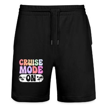 Cruise Cruise Ship - Stanley/Stella Trainer Unisex Organic Jogging Shorts - black - Front - Nik (191cm) & Marisol (170cm)