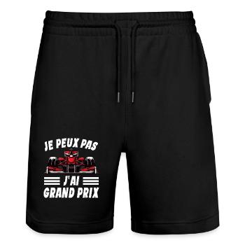 Je Peux Pas J'ai Grand Prix - Short de jogging bio TRAINER Stanley/Stella unisexe - noir - Devant - Nik (191cm) & Marisol (170cm)