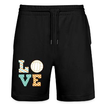 Volleyball - Stanley/Stella Unisex Bio Joggingshorts Trainer  - Schwarz - Vorne - Nik (191cm) & Marisol (170cm)