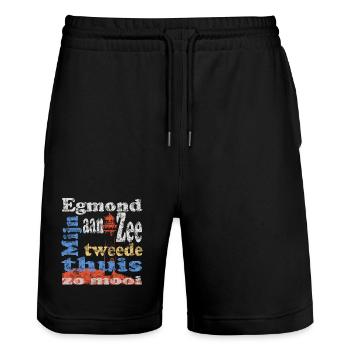 Egmond aan Zee Holland - Stanley/Stella Unisex Bio Joggingshorts Trainer  - Schwarz - Vorne - Nik (191cm) & Marisol (170cm)