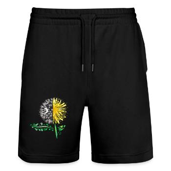Löwenzahn Universe Zyklus mit Mond und Sonne - Stanley/Stella Unisex Bio Joggingshorts Trainer  - Schwarz - Vorne - Nik (191cm) & Marisol (170cm)