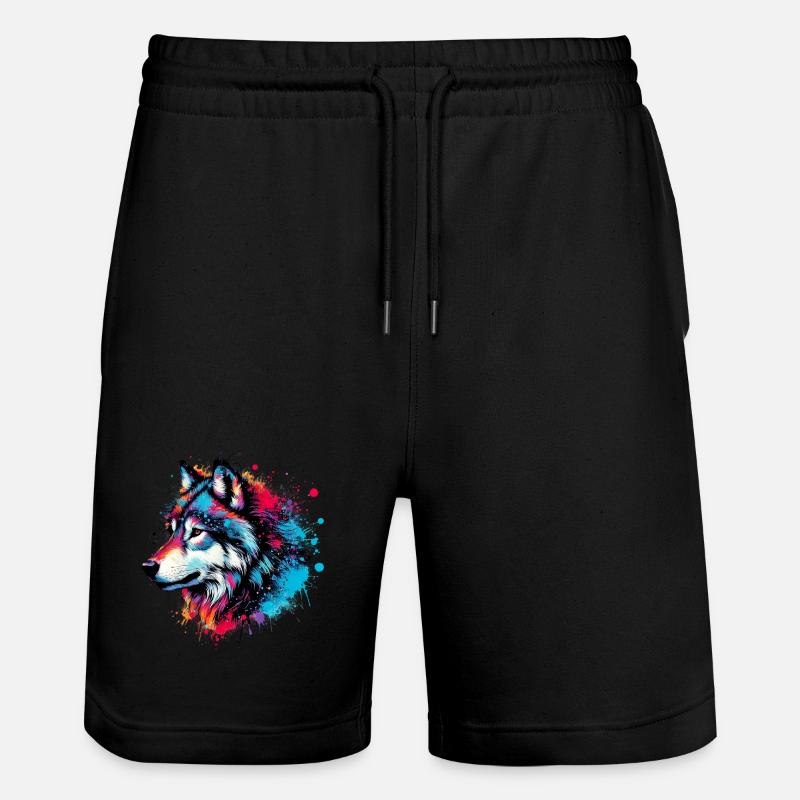 Wolf - Stanley/Stella Unisex Bio Joggingshorts Trainer  - Schwarz