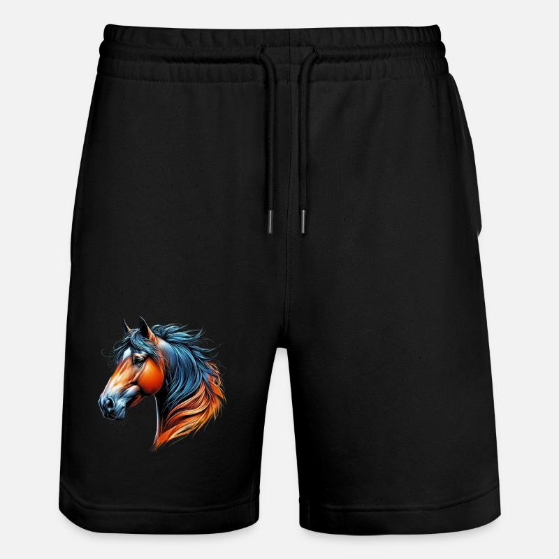 Pferd - Stanley/Stella Unisex Bio Joggingshorts Trainer  - Schwarz