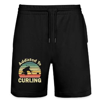 Curling - Short de jogging bio TRAINER Stanley/Stella unisexe - noir - Devant - Nik (191cm) & Marisol (170cm)