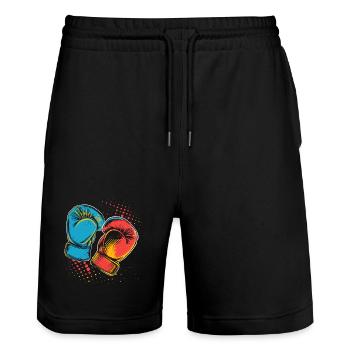 Gants de boxe Graphic - Short de jogging bio TRAINER Stanley/Stella unisexe - noir - Devant - Nik (191cm) & Marisol (170cm)