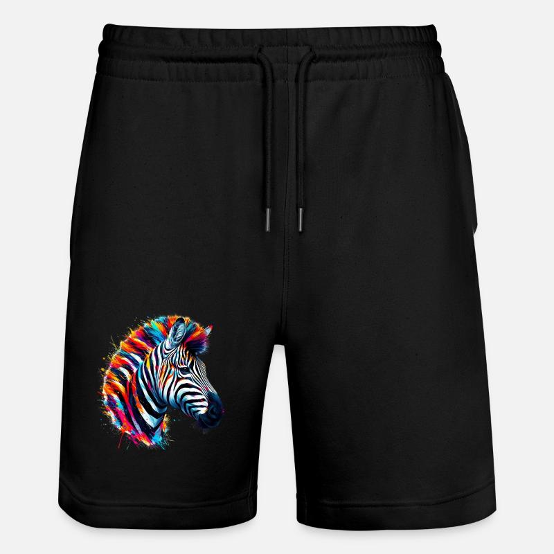 Zebra - Stanley/Stella Unisex Bio Joggingshorts Trainer  - Schwarz