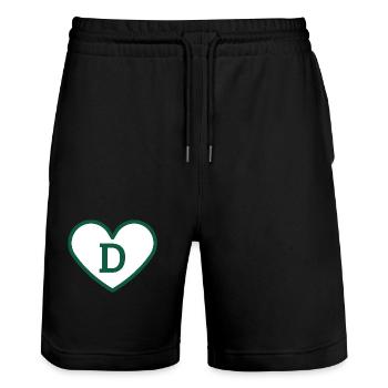 Green Trendy Sport Heart Letter - Gift Idea - Stanley/Stella Trainer Unisex Organic Jogging Shorts - black - Front - Nik (191cm) & Marisol (170cm)