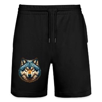 Wolf - Stanley/Stella Unisex Bio Joggingshorts Trainer  - Schwarz - Vorne - Nik (191cm) & Marisol (170cm)