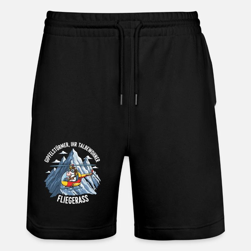 Einhorn-Pilot - Stanley/Stella Unisex Bio Joggingshorts Trainer  - Schwarz