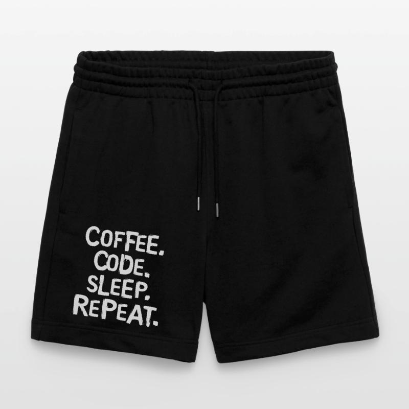 coffee code sleep - repeat programmer work Stanley/Stella Trainer Unisex Organic Jogging Shorts