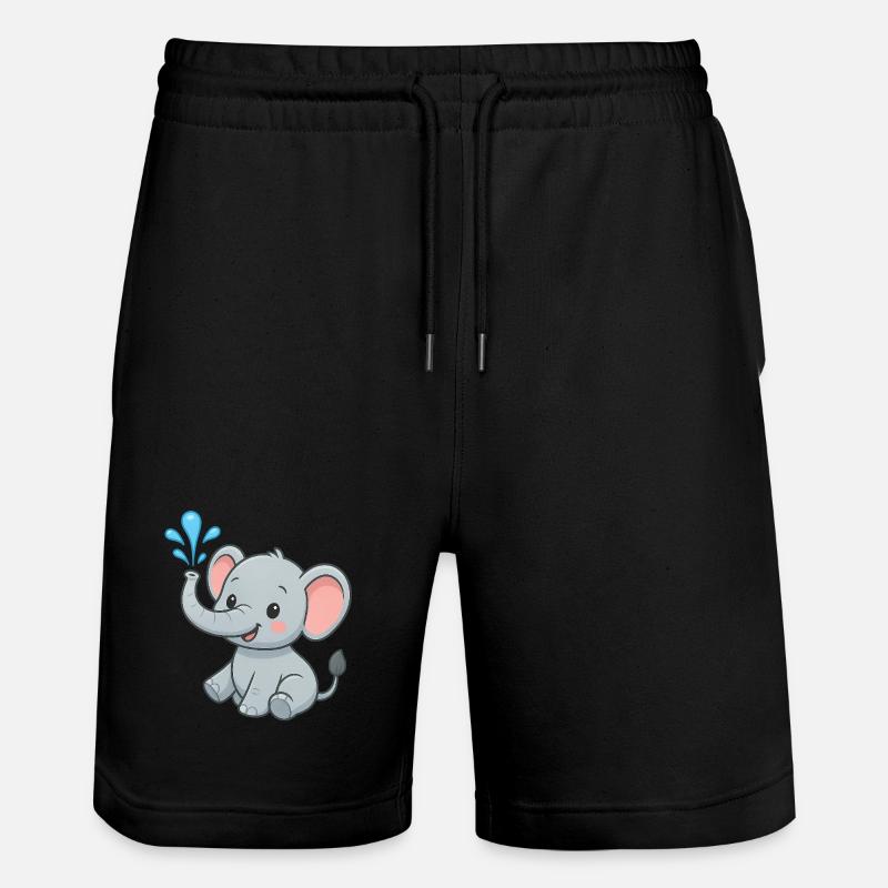 Mignon ami éléphant avec éclaboussure d’eau - Short de jogging bio TRAINER Stanley/Stella unisexe - noir