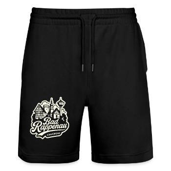 Kraichgau Skyline Bad Rappenau Illustration - Stanley/Stella Unisex Bio Joggingshorts Trainer  - Schwarz - Vorne - Nik (191cm) & Marisol (170cm)