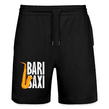 Bari Saxi Saxophoniste Jazz - Short de jogging bio TRAINER Stanley/Stella unisexe - noir - Devant - Nik (191cm) & Marisol (170cm)