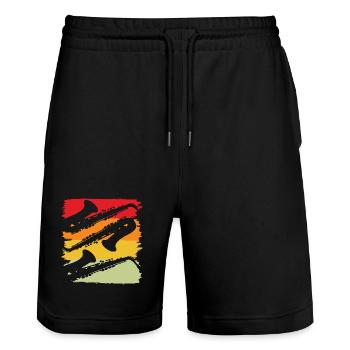 Saxophone Saxophonist Musical Instrument - Stanley/Stella Trainer Unisex Organic Jogging Shorts - black - Front - Nik (191cm) & Marisol (170cm)
