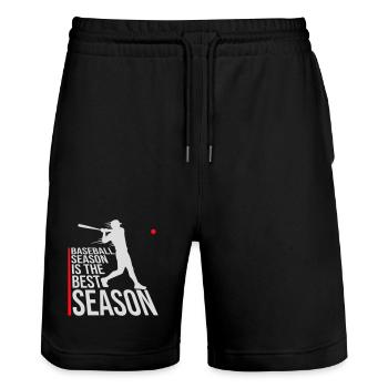 Baseball Season Is The Best Season Fan Game Sports - Stanley/Stella Trainer Unisex Organic Jogging Shorts - black - Front - Nik (191cm) & Marisol (170cm)