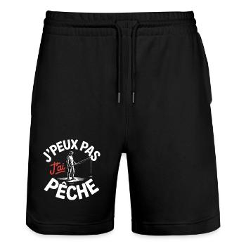 J peux pas j ai pêche - Short de jogging bio TRAINER Stanley/Stella unisexe - noir - Devant - Nik (191cm) & Marisol (170cm)