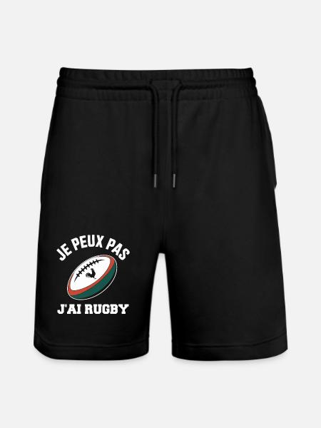 I can't I have rugby - Stanley/Stella Trainer Unisex Organic Jogging Shorts - black