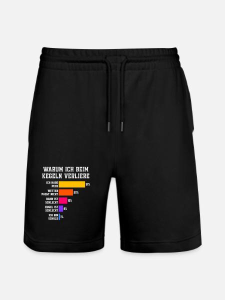 Why I lose at bowling Skittles - Stanley/Stella Trainer Unisex Organic Jogging Shorts - black