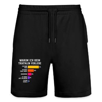 Pourquoi je perds au triathlon Triathlon - Short de jogging bio TRAINER Stanley/Stella unisexe - noir - Devant - Nik (191cm) & Marisol (170cm)