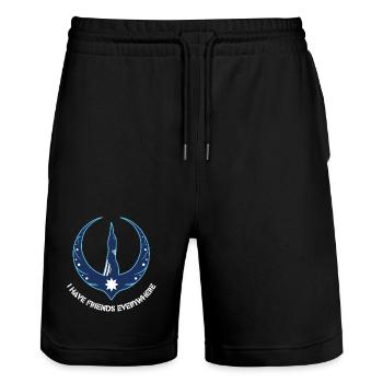 Minnesota Rebellion Eistaucher - Stanley/Stella Unisex Bio Joggingshorts Trainer  - Schwarz - Vorne - Nik (191cm) & Marisol (170cm)