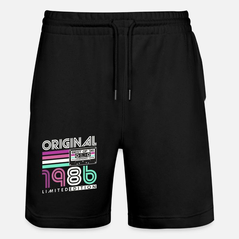 40e anniversaire Rétro Cadeau 1986 - Short de jogging bio TRAINER Stanley/Stella unisexe - noir