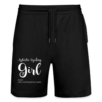 Artistic cycling, artistic cycling, indoor cycling - Stanley/Stella Trainer Unisex Organic Jogging Shorts - black - Front - Nik (191cm) & Marisol (170cm)