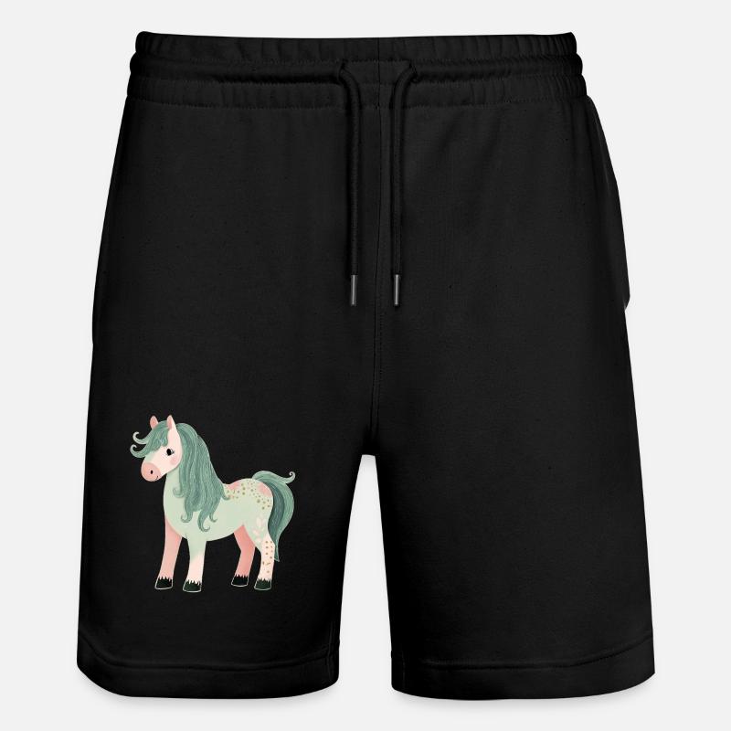 Süßes Pony - Stanley/Stella Unisex Bio Joggingshorts Trainer  - Schwarz