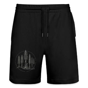 Cycliste dans la nature - Short de jogging bio TRAINER Stanley/Stella unisexe - noir - Devant - Nik (191cm) & Marisol (170cm)