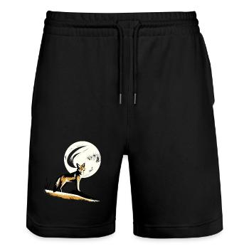 Chacal au clair de lune - Short de jogging bio TRAINER Stanley/Stella unisexe - noir - Devant - Nik (191cm) & Marisol (170cm)
