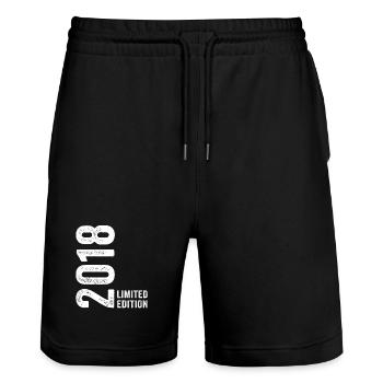 2018 Édition Limitée 8 ans anniversaire - Short de jogging bio TRAINER Stanley/Stella unisexe - noir - Devant - Nik (191cm) & Marisol (170cm)