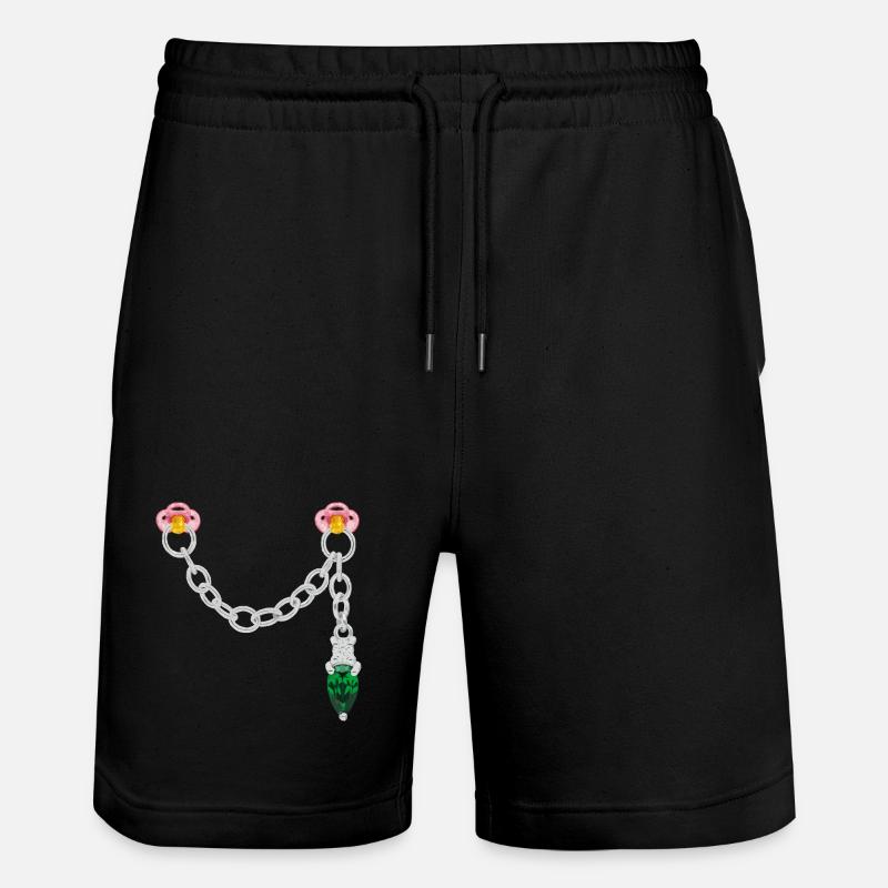Connecteur argenté - Short de jogging bio TRAINER Stanley/Stella unisexe - noir