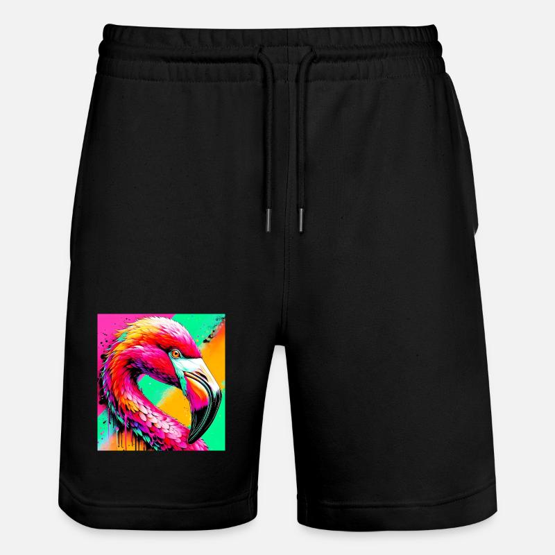 flamingo - Stanley/Stella Trainer Unisex Organic Jogging Shorts - black