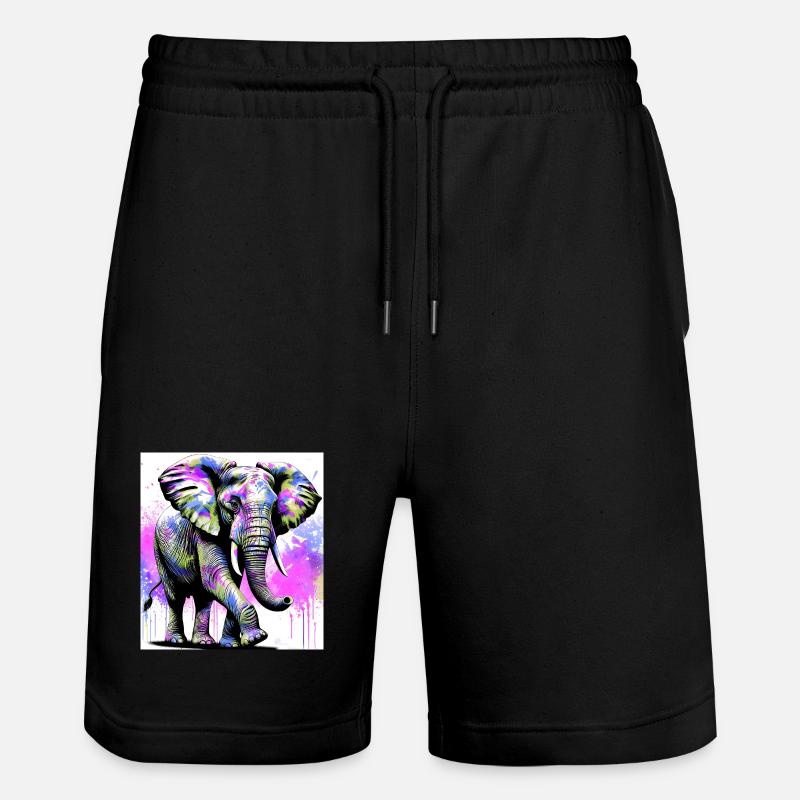 elephant - Stanley/Stella Trainer Unisex Organic Jogging Shorts - black
