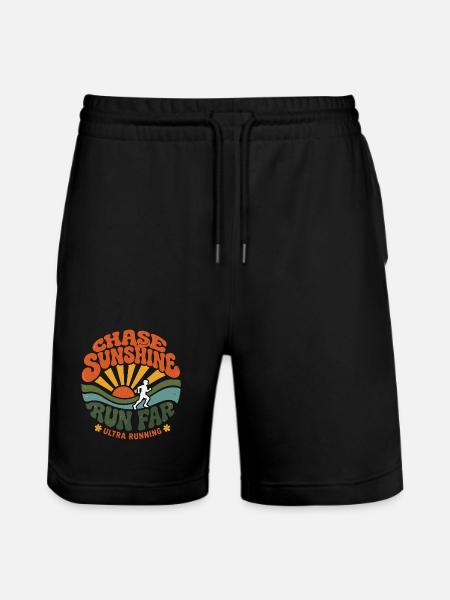 Ultra course - Courir Ensoleil, Courir Loin - Short de jogging bio TRAINER Stanley/Stella unisexe - noir
