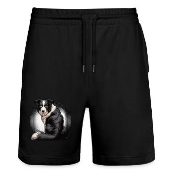 Border Collie Propriétaire Collie Amant de Collie - Short de jogging bio TRAINER Stanley/Stella unisexe - noir - Devant - Nik (191cm) & Marisol (170cm)