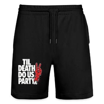 Till Death Do Us Party Zombie - Stanley/Stella Trainer Unisex Organic Jogging Shorts - black - Front - Nik (191cm) & Marisol (170cm)