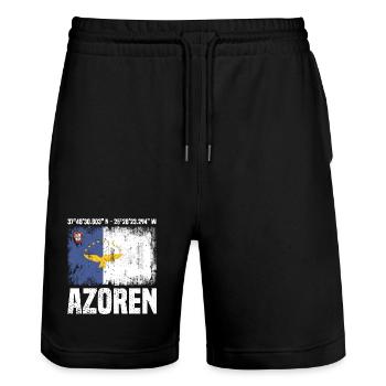 Voyage insulaire aux Açores - Short de jogging bio TRAINER Stanley/Stella unisexe - noir - Devant - Nik (191cm) & Marisol (170cm)