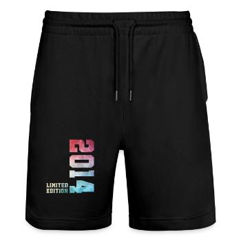 12. Geburtstag Limited Edition 2014 Jahrgang 2014 - Stanley/Stella Unisex Bio Joggingshorts Trainer  - Schwarz - Vorne - Nik (191cm) & Marisol (170cm)