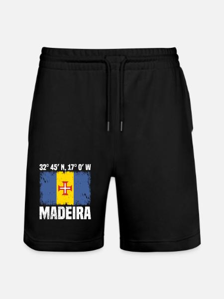 Madeira Coordinates - Stanley/Stella Trainer Unisex Organic Jogging Shorts - black