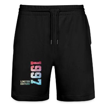 29e anniversaire Édition limitée 1997 Millésime 1997 - Short de jogging bio TRAINER Stanley/Stella unisexe - noir - Devant - Nik (191cm) & Marisol (170cm)