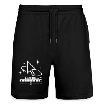 Y2K Cursor & Loading Bar – Retro 2000s Tech Look - Stanley/Stella Trainer Unisex Organic Jogging Shorts - black - Front - Nik (191cm) & Marisol (170cm)