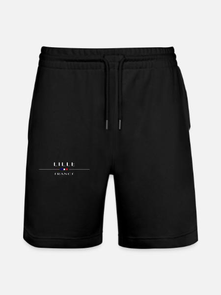 Lille, white, with French flag - Stanley/Stella Trainer Unisex Organic Jogging Shorts - black