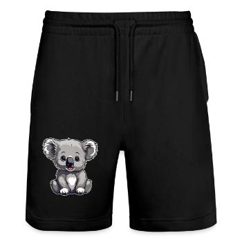 Cute Koala Bear - Stanley/Stella Trainer Unisex Organic Jogging Shorts - black - Front - Nik (191cm) & Marisol (170cm)