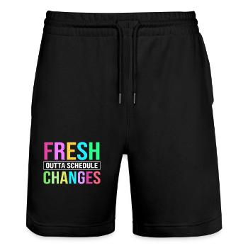 Schulbetreuer Schulberater Mentor School Counselor - Stanley/Stella Trainer Unisex Organic Jogging Shorts - black - Front - Nik (191cm) & Marisol (170cm)