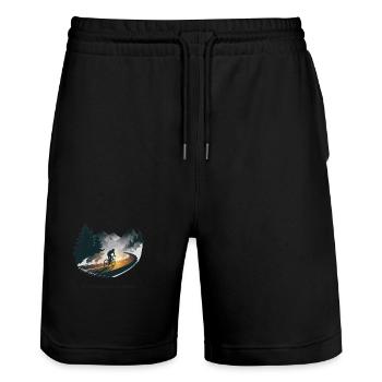 Cycling is My Therapy Cycling in the mountains - Stanley/Stella Trainer Unisex Organic Jogging Shorts - black - Front - Nik (191cm) & Marisol (170cm)